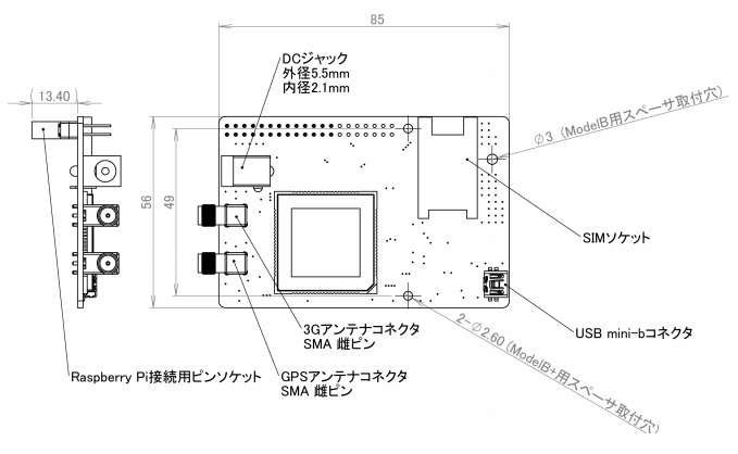 3GPI Raspberry Pi Model B用--販売終了 — スイッチサイエンス